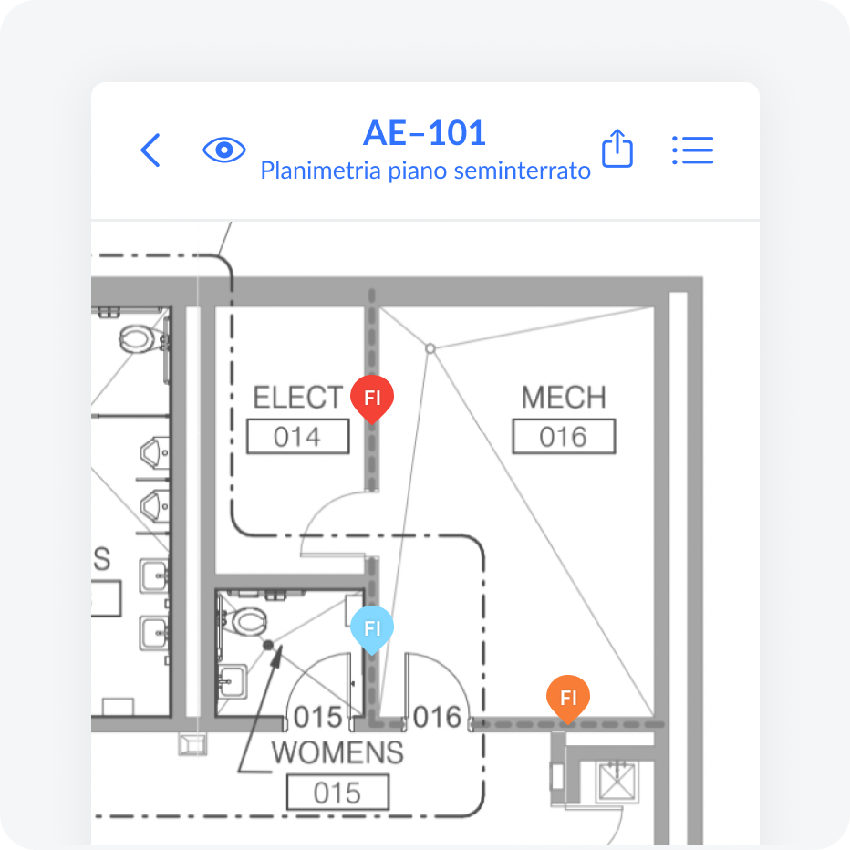 Interior finish contractor plan view of tasks for jobsite project work